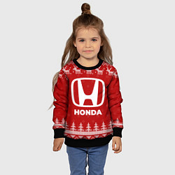 Свитшот детский Новогодний Honda с оленями, цвет: 3D-черный — фото 2