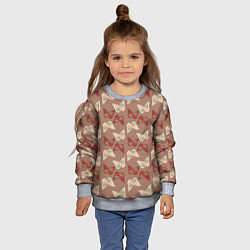 Свитшот детский Бабочки зелено-бежевые, цвет: 3D-меланж — фото 2