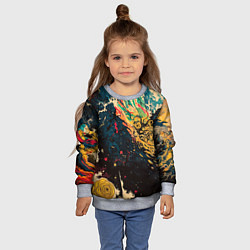 Свитшот детский Абстракция ктулху - нейросеть, цвет: 3D-меланж — фото 2
