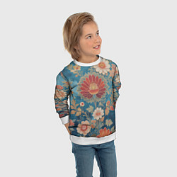 Свитшот детский Ботанические узоры, цвет: 3D-белый — фото 2