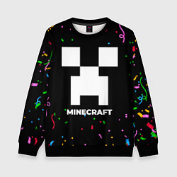 Свитшот детский Minecraft конфети, цвет: 3D-черный