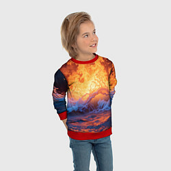 Свитшот детский Стихия огня и воды, цвет: 3D-красный — фото 2