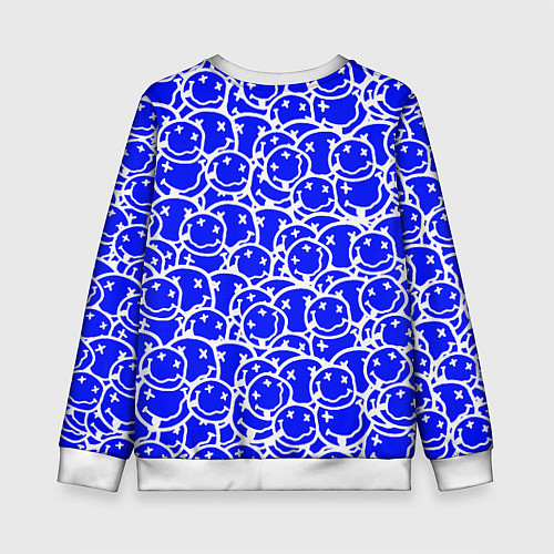 Детский свитшот Nirvana logo blue / 3D-Белый – фото 2