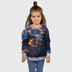 Свитшот детский Неоновая змея киберплиты, цвет: 3D-меланж — фото 2