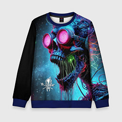 Свитшот детский Metallica - crazy skeleton with headphones, цвет: 3D-синий
