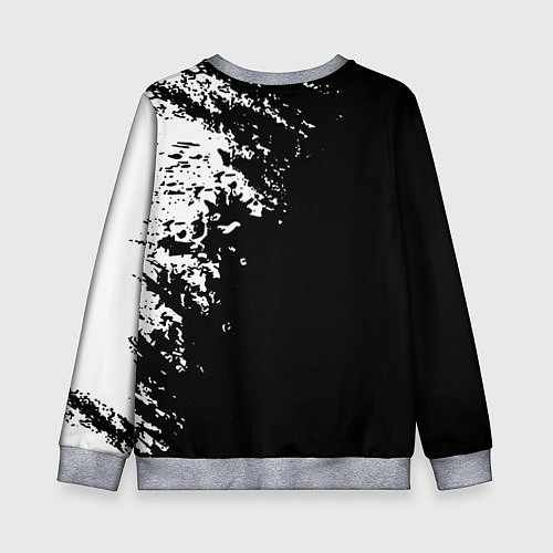 Детский свитшот Portal краски черно белый / 3D-Меланж – фото 2