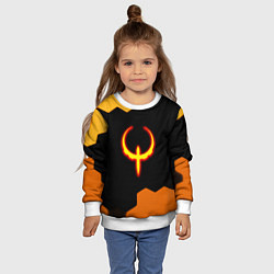 Свитшот детский Квейк соты огненное лого, цвет: 3D-белый — фото 2