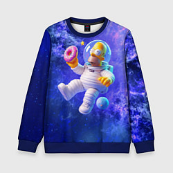 Свитшот детский Homer Simpson is a brave astronaut, цвет: 3D-синий