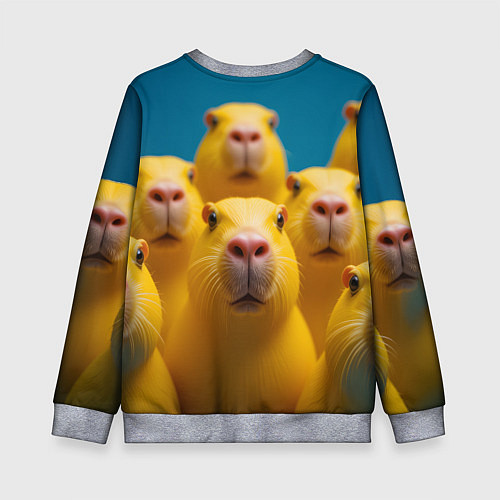 Детский свитшот Желтые капибары / 3D-Меланж – фото 2