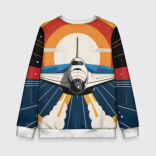 Детский свитшот Скоростной ретро самолет / 3D-Белый – фото 2