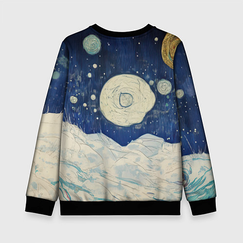 Детский свитшот Новогодняя милая овечка / 3D-Черный – фото 2