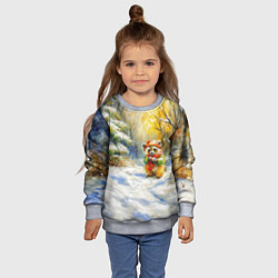 Свитшот детский Новогодняя маленькая лисичка, цвет: 3D-меланж — фото 2