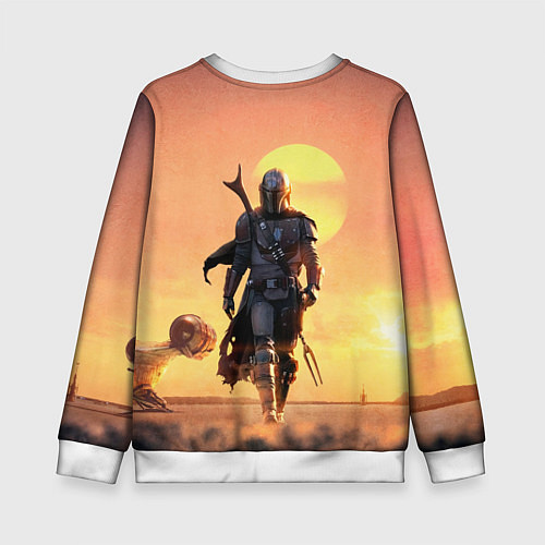 Детский свитшот Идущий мандалорец / 3D-Белый – фото 2