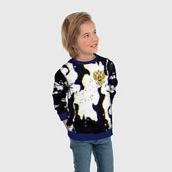 Свитшот детский Россия герб глитч, цвет: 3D-синий — фото 2