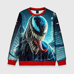 Свитшот детский Venom in metropolis - ai art neon fantasy, цвет: 3D-красный