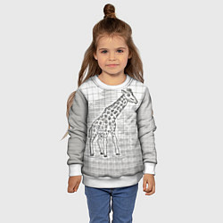 Свитшот детский Жираф на тетрадном листе, цвет: 3D-белый — фото 2