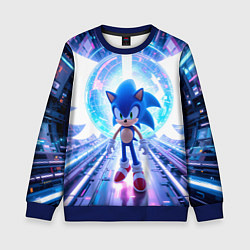 Свитшот детский Sonic неоновые крылья, цвет: 3D-синий