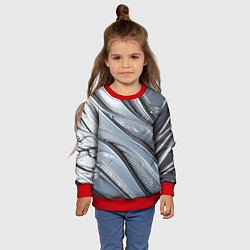 Свитшот детский Полированный металл серебряный, цвет: 3D-красный — фото 2