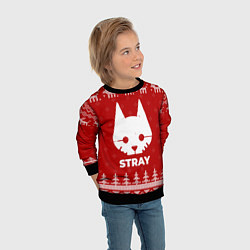 Свитшот детский Новогодний Stray с оленями, цвет: 3D-черный — фото 2
