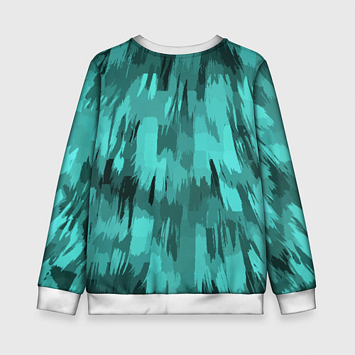 Детский свитшот Бирюзовый камуфляж / 3D-Белый – фото 2