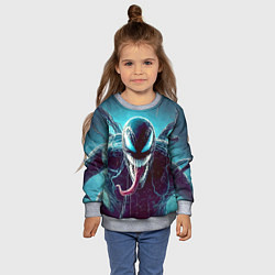 Свитшот детский Свирепый Веном - неоновое свечение, цвет: 3D-меланж — фото 2