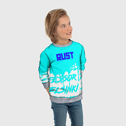 Свитшот детский Rust надписи краски, цвет: 3D-меланж — фото 2