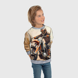 Свитшот детский Эндуро Гонщик, цвет: 3D-меланж — фото 2