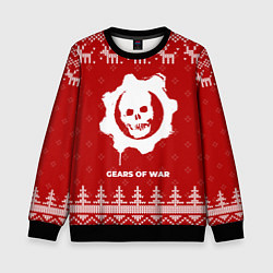 Свитшот детский Новогодний Gears of War с оленями, цвет: 3D-черный