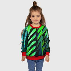 Свитшот детский Чёрно-зелёная абстракция, цвет: 3D-красный — фото 2
