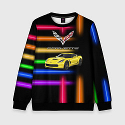 Свитшот детский Chevrolet Corvette - racing team, цвет: 3D-черный