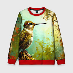 Свитшот детский Колибри птичка, цвет: 3D-красный