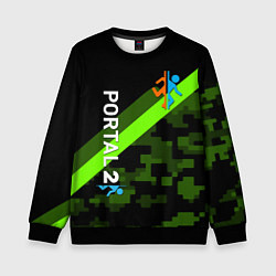 Детский свитшот Portal camo steel geometry