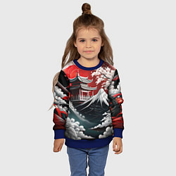 Свитшот детский Футуристическая японская иллюстрация, цвет: 3D-синий — фото 2