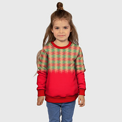 Свитшот детский Красный с зелёным текстурированный, цвет: 3D-красный — фото 2