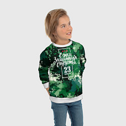 Свитшот детский С Днём защитника Отечества: камуфляж, цвет: 3D-белый — фото 2