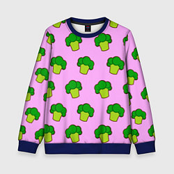 Свитшот детский Фиолетовый брокколи, цвет: 3D-синий