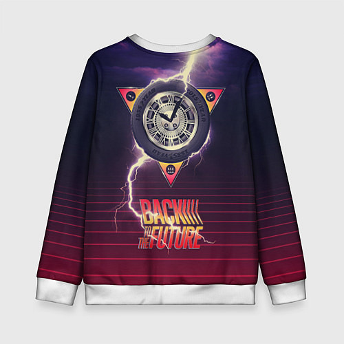 Детский свитшот Назад в будущее - Марти и док / 3D-Белый – фото 2