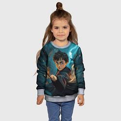 Свитшот детский Гарри Поттер волшебник, цвет: 3D-меланж — фото 2