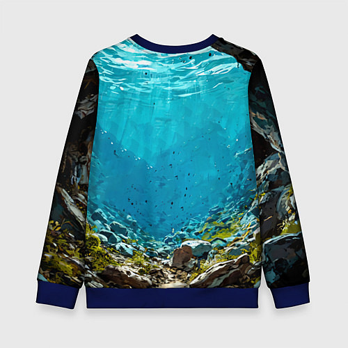 Детский свитшот Злобная акула / 3D-Синий – фото 2