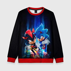 Свитшот детский Соник и Шэдоу бегут наперегонки, цвет: 3D-красный