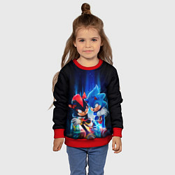 Свитшот детский Соник и Шэдоу бегут наперегонки, цвет: 3D-красный — фото 2