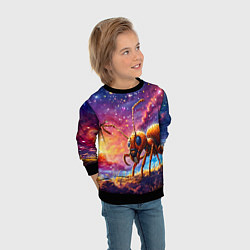 Свитшот детский Муравей в космосе, цвет: 3D-черный — фото 2