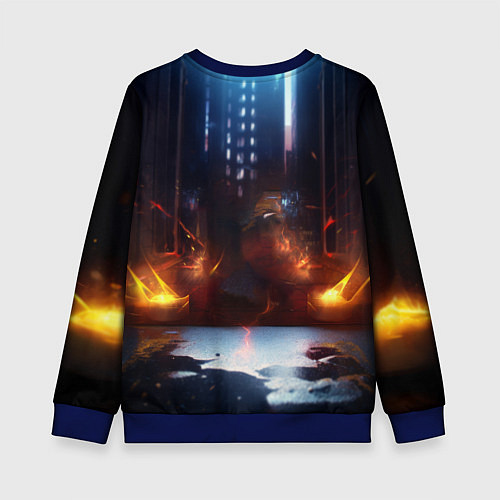 Детский свитшот Пикачу на диджейской стойке / 3D-Синий – фото 2