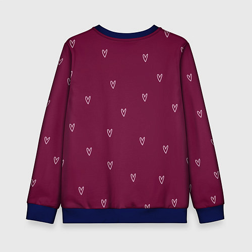 Детский свитшот Сердца ко дню Святого Валентина / 3D-Синий – фото 2