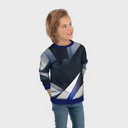 Свитшот детский Абстракция город следующего века, цвет: 3D-синий — фото 2