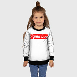 Свитшот детский A real sigma boy merch meme надпись из песни в тик, цвет: 3D-черный — фото 2