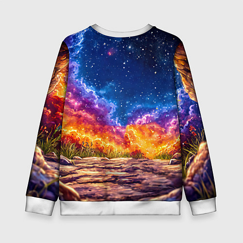 Детский свитшот Зачик и космическое небо / 3D-Белый – фото 2
