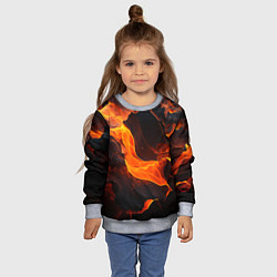 Свитшот детский Огонь и лава - текстура, цвет: 3D-меланж — фото 2