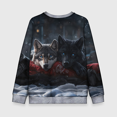 Детский свитшот Love wolfs / 3D-Меланж – фото 2