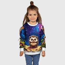 Свитшот детский Ежик и звездное небо, цвет: 3D-белый — фото 2
